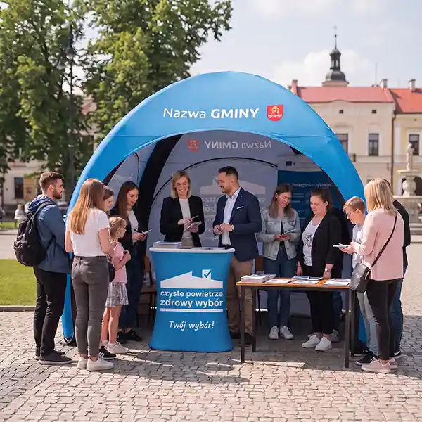Namiot stałociśnieniowy Igloo  Błękit w barwach gminy